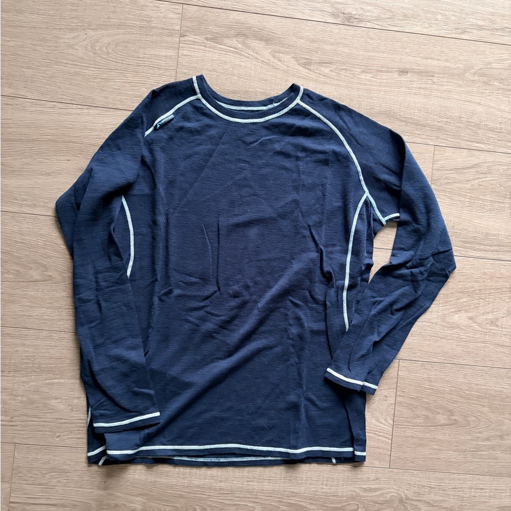 Westfjord Men’s XXL Long Sleeve Base Layer Shirt Wool Tencel Thermal Blue